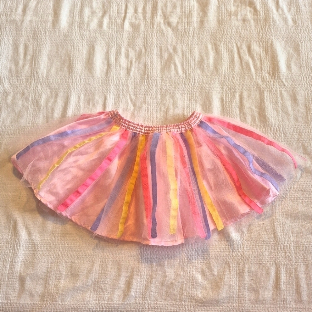 Gymboree girls size 12-18 months lined tulle witb ribbon skirt outlet EUC